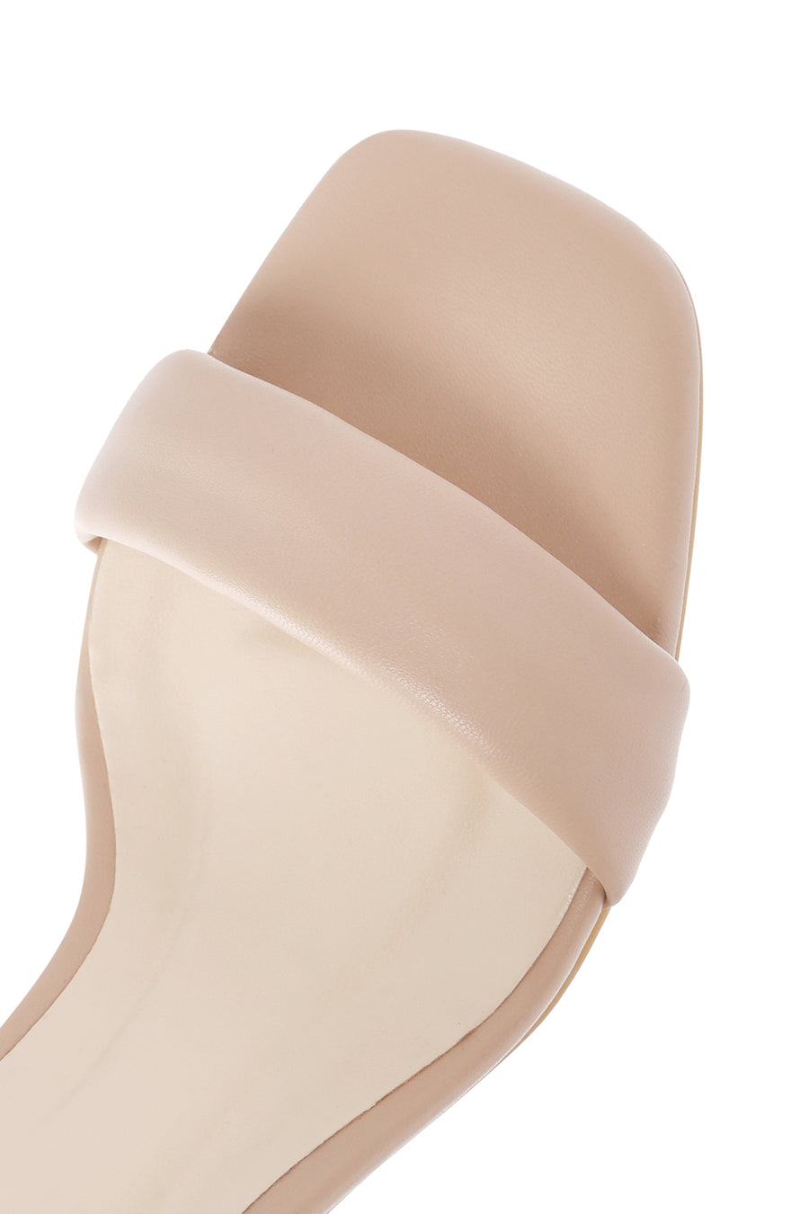 Women's Beige Ankle Strap Chunky Heel Sandals