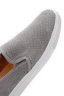 Men's Gray Suede Leather Sports Loafer | Derimod