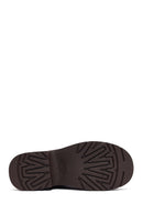 Woman Brown Thick-Soled Fur-Lined Suede Teddy Boots | Derimod