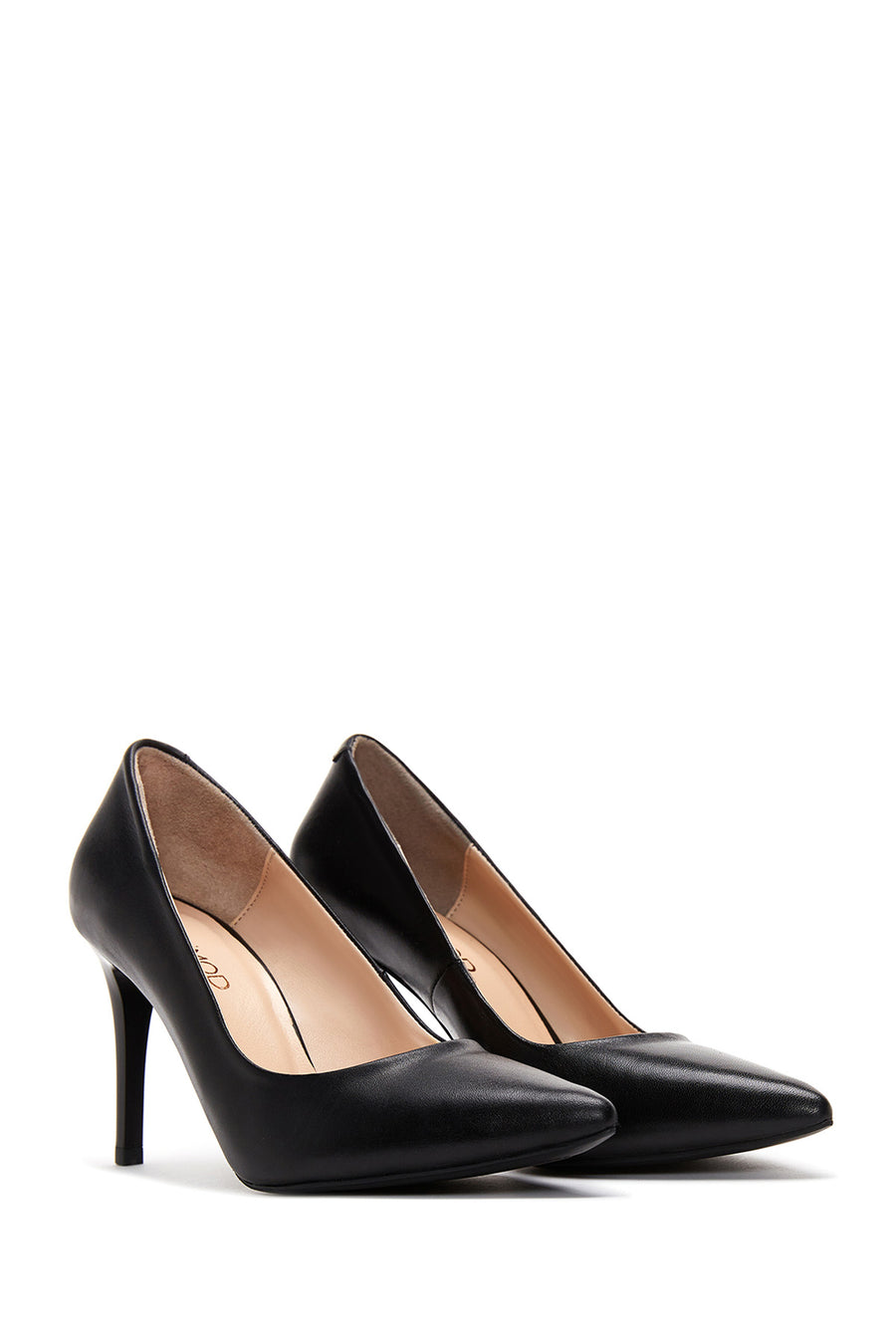 Women's Black Leather Stiletto