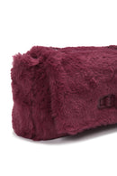 Women's Burgundy Long Strap Plush Crossbody Bag | Derimod