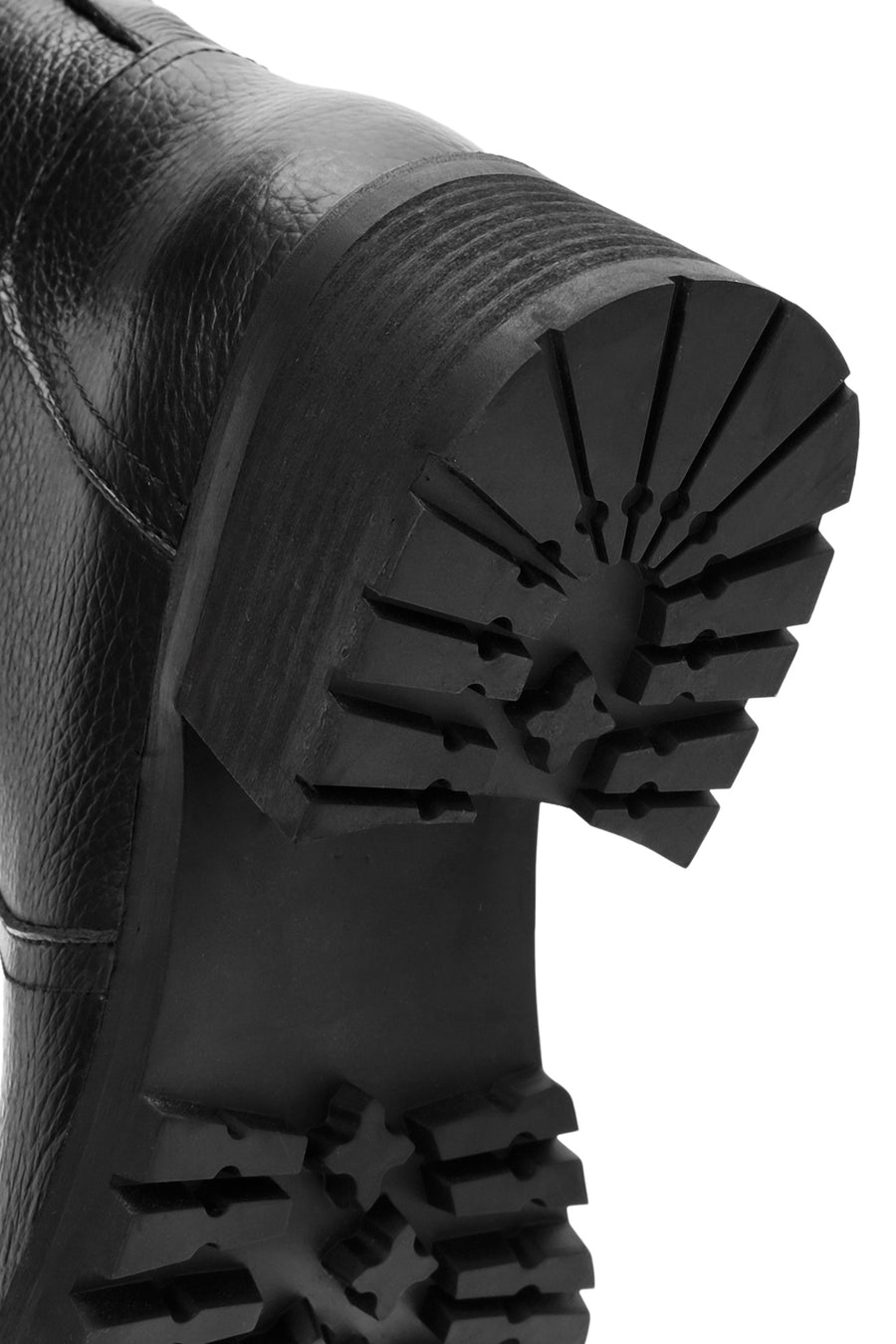 Woman Black Zip Closure Leather Boots