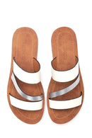 Women's White Stone Slippers | Derimod