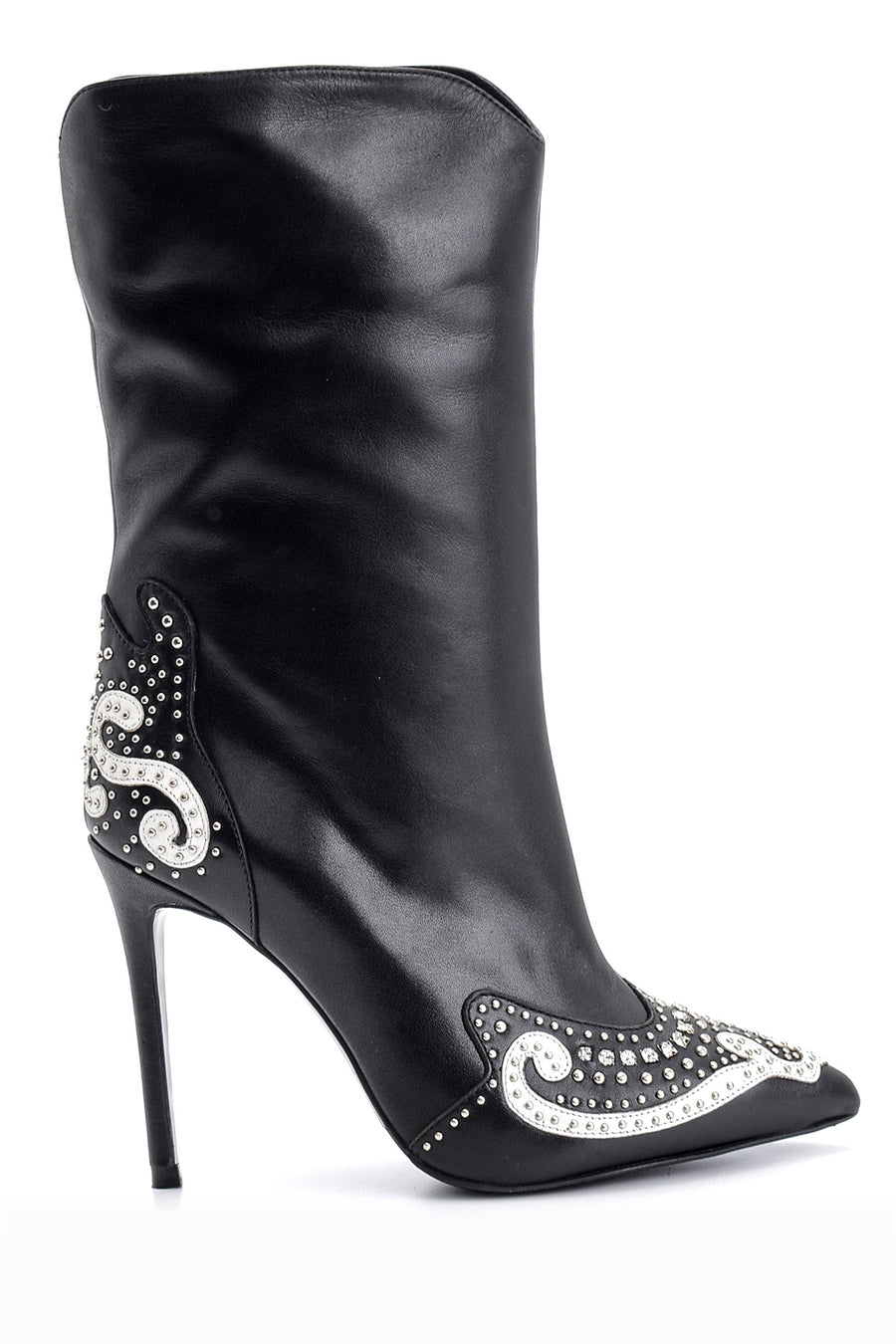 Women's Stone and Stud Detailed Leather Boots 19WFD163218 | Derimod