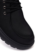 Derimod Zero Male Black Lace-Up Thick-Soled Fabric Casual Shoes | Derimod