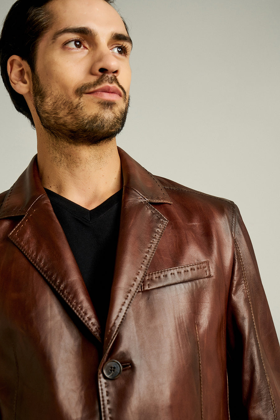 Belmondo Men's Leather Jacket 18WGD6299L7 | Derimod