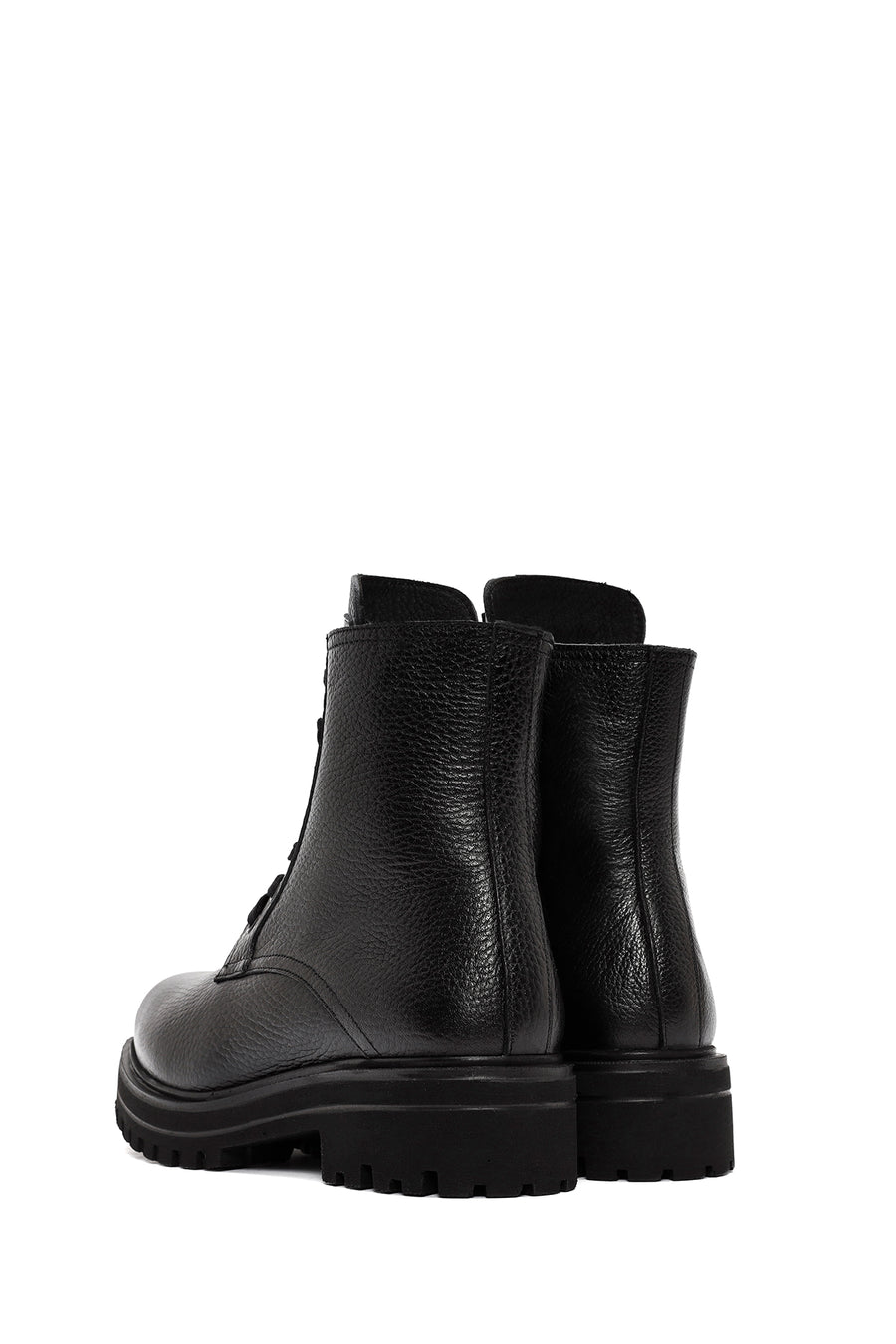 Women's Black Zippered Leather Boots