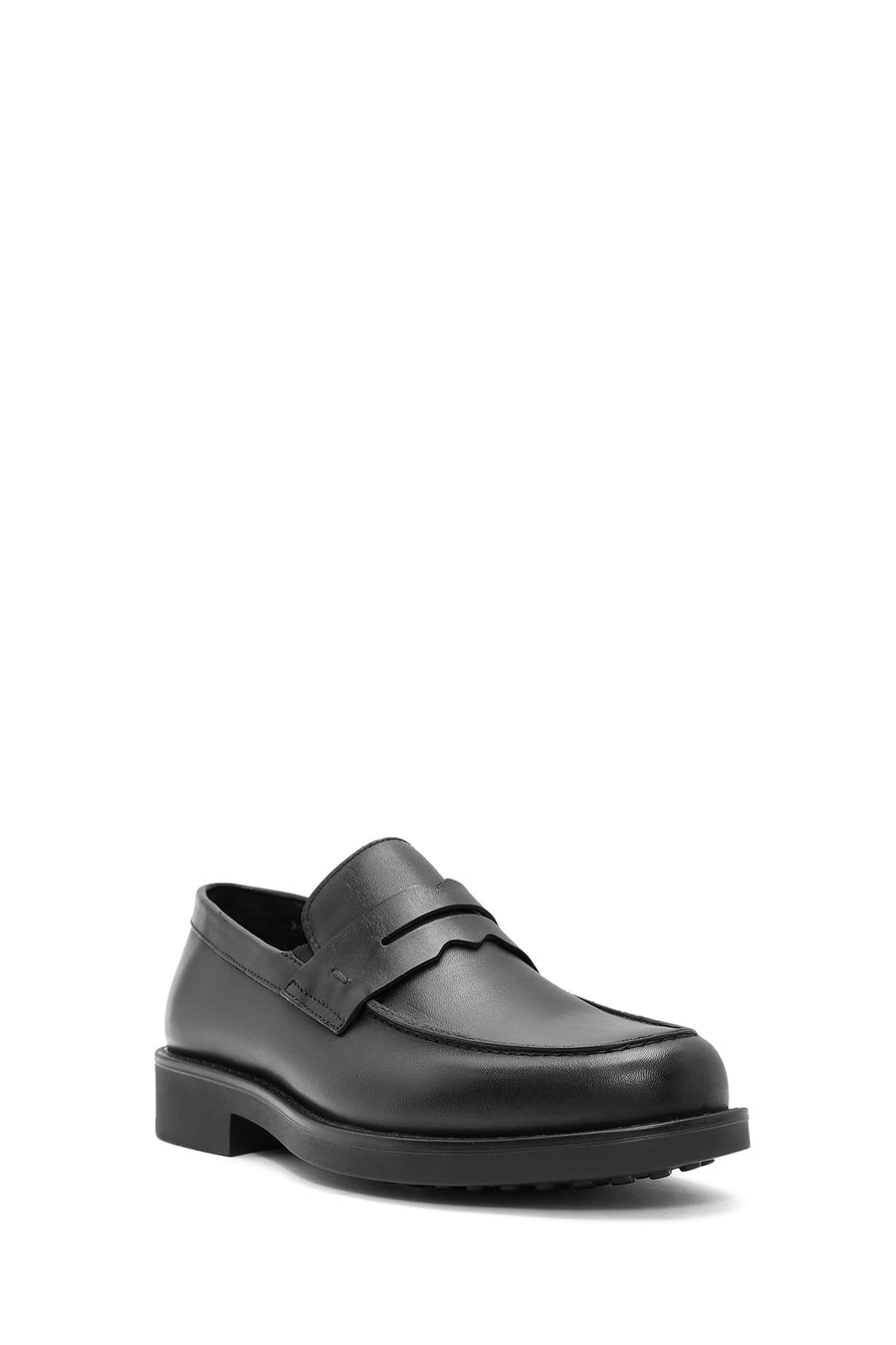Men's Black Leather Casual Loafer
