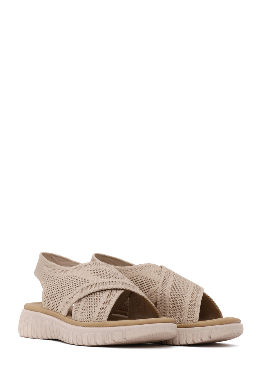 Woman Beige Thick-Soled Comfort Sandal