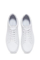 Men's White Leather Thick Soled Sneaker | Derimod