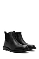 Men's Black Zippered Leather Casual Boots | Derimod