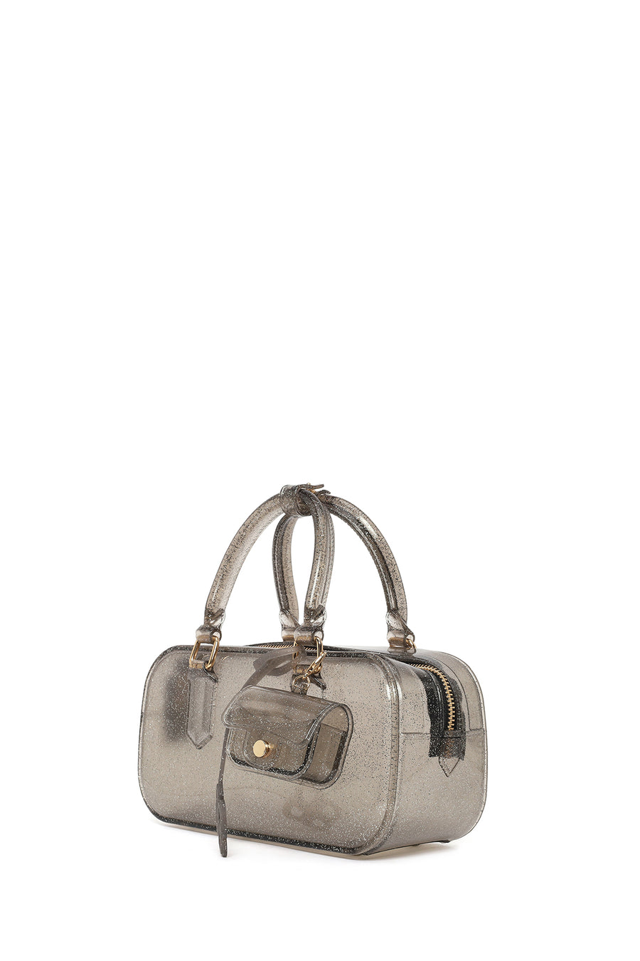 Woman Black Long-Strap Jelly Transparent Shoulder Bag