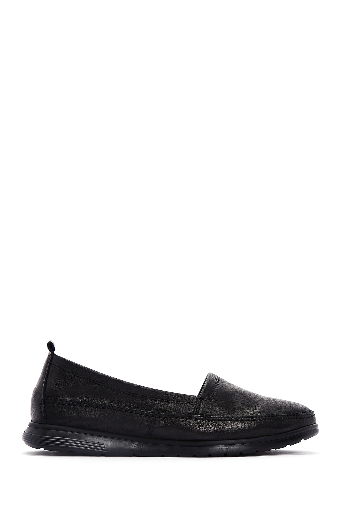 Women's Black Leather Comfort Loafer 24SFD151218 | Derimod