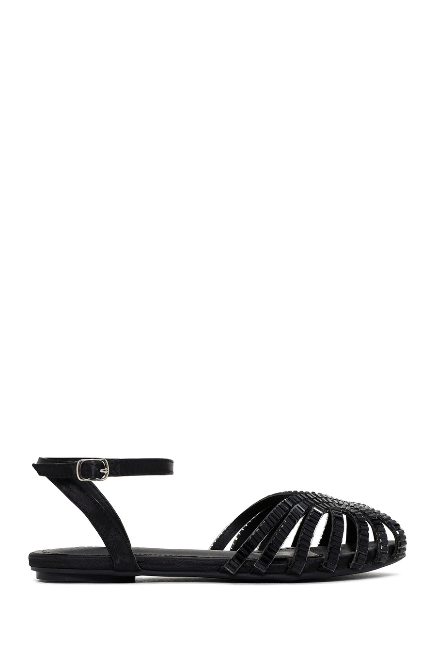 Women's Black Ankle Strap Stone Sandals 25SFE450414 | Derimod
