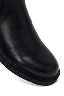 Male Black Thick-Soled Leather Chelsea Boots | Derimod