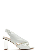 Women's White Transparent Heeled Sandals | Derimod