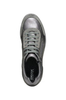 Geox Women's Gray Lace Up Thick Soled Sneaker | Derimod