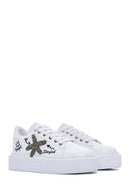 Women's White Stone Thick Soled Sneaker | Derimod