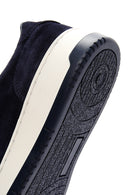 Men's Navy Blue Suede Leather Sneaker | Derimod