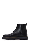 Men's Black Leather Zippered Casual Boots | Derimod