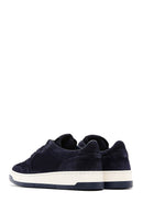 Men's Navy Blue Suede Leather Sneaker | Derimod