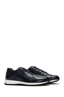 Men's Navy Blue Leather Sneaker | Derimod