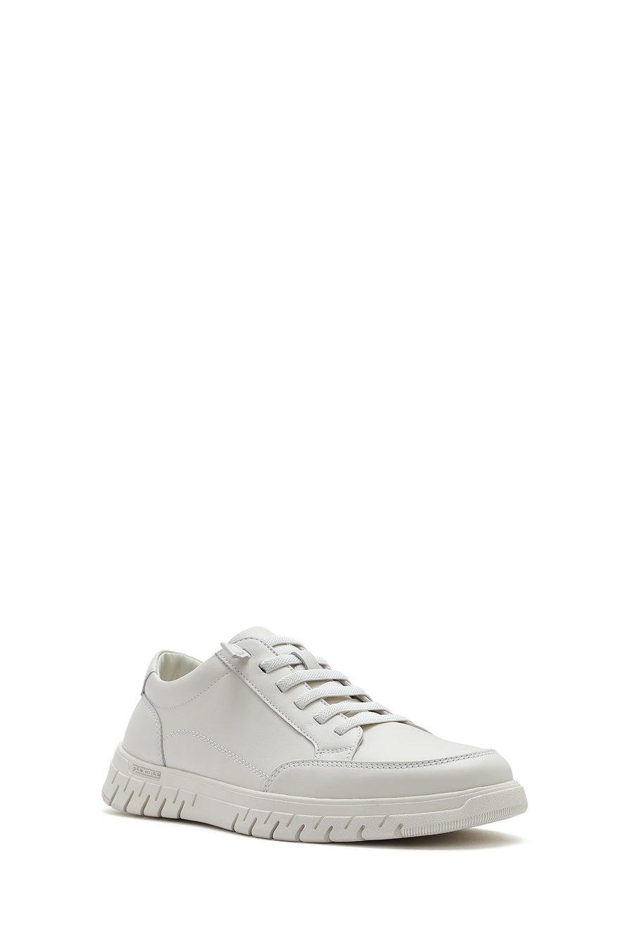 Men's White Lace-up Leather Sneaker