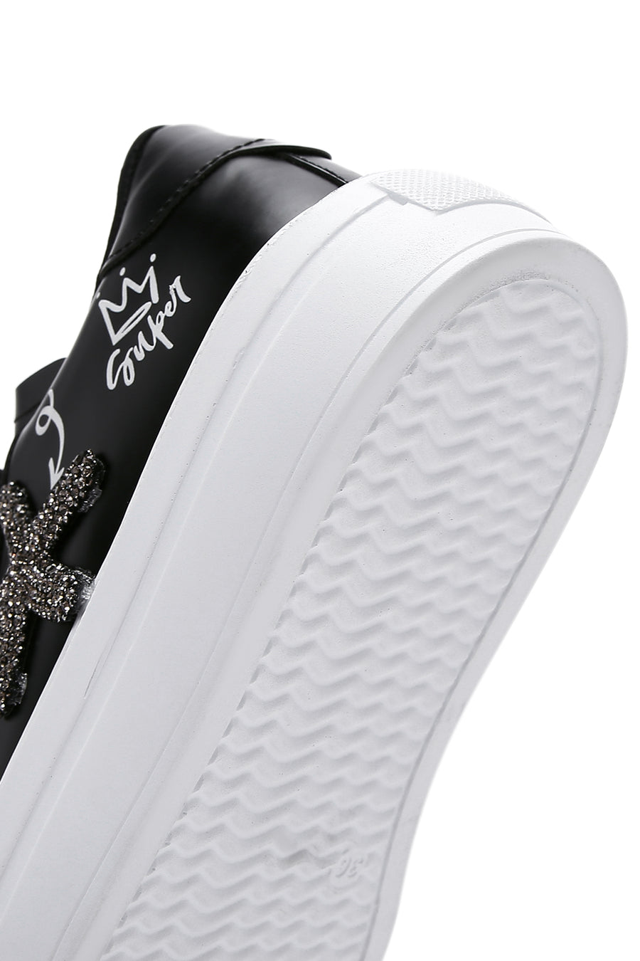 Kadın Siyah Taşlı Kalın Tabanlı Sneaker