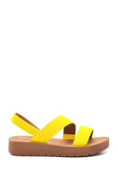 Women's Yellow Casual Flat Sandals | Derimod