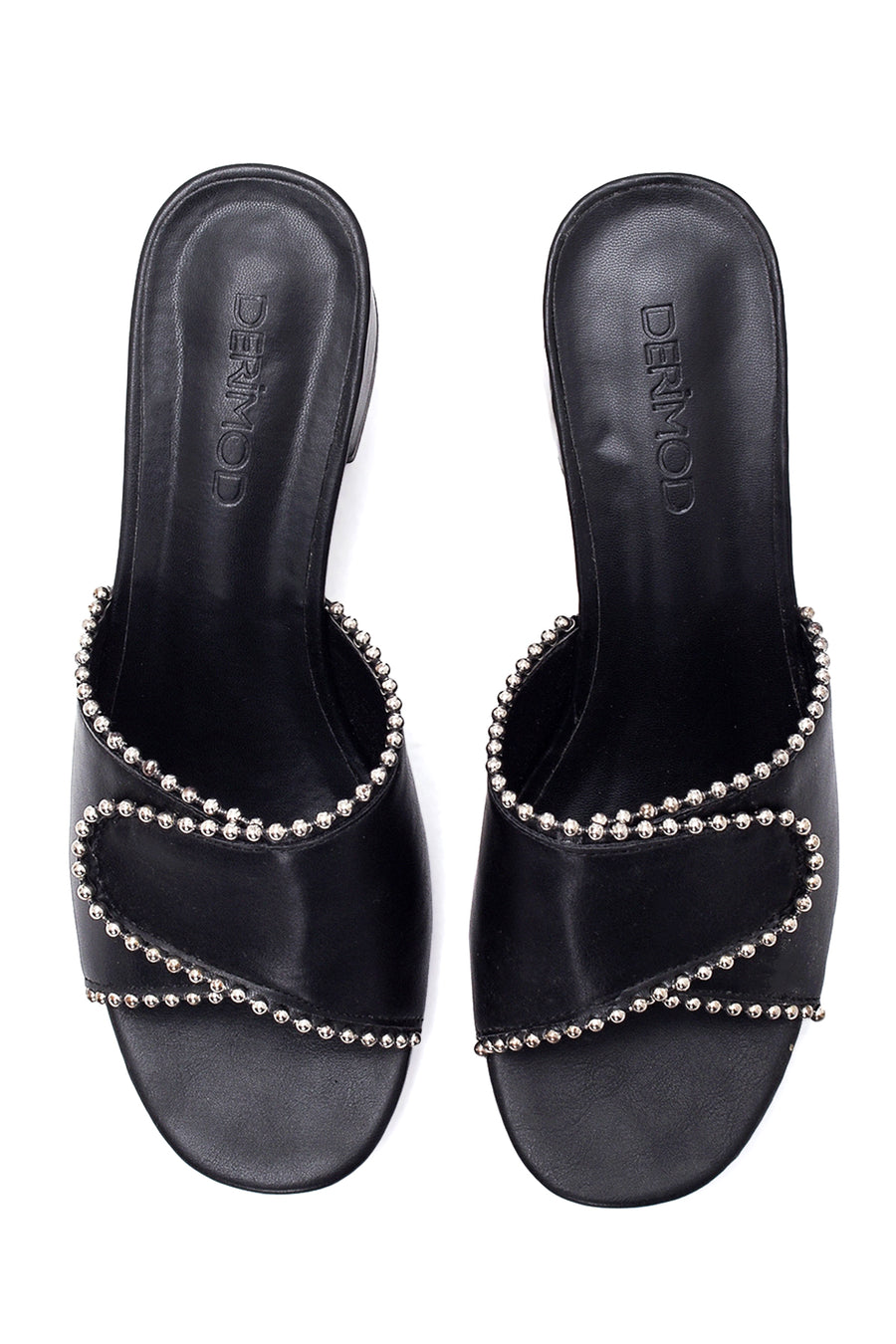 Women's Beaded Heeled Slippers