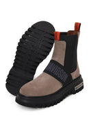 Harley Davidson Woman Mink Nefud Thick-Soled Leather Chelsea Boots | Derimod