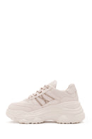 Women's Beige Lace-Up Chunky Sole Sneakers | Derimod