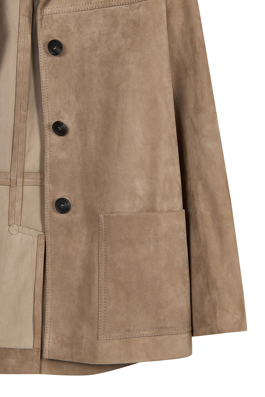 Luna Woman Beige Blazer Suede Jacket