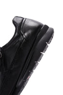 Women's Black Zippered Leather Comfort Shoes | Derimod