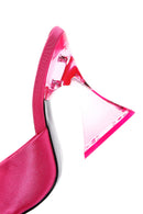 Women's Pink Transparent Heeled Slippers | Derimod