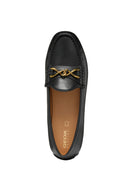 Geox Women's Black Cosmopolis + Grip Buckle Detailed Leather Ballerinas | Derimod