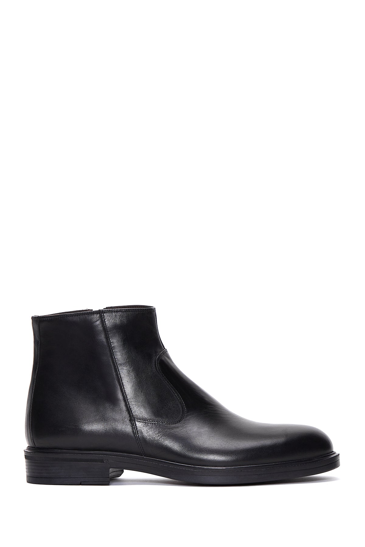 Men's Black Leather Classic Zipper Boots 23WFD674618 | Derimod