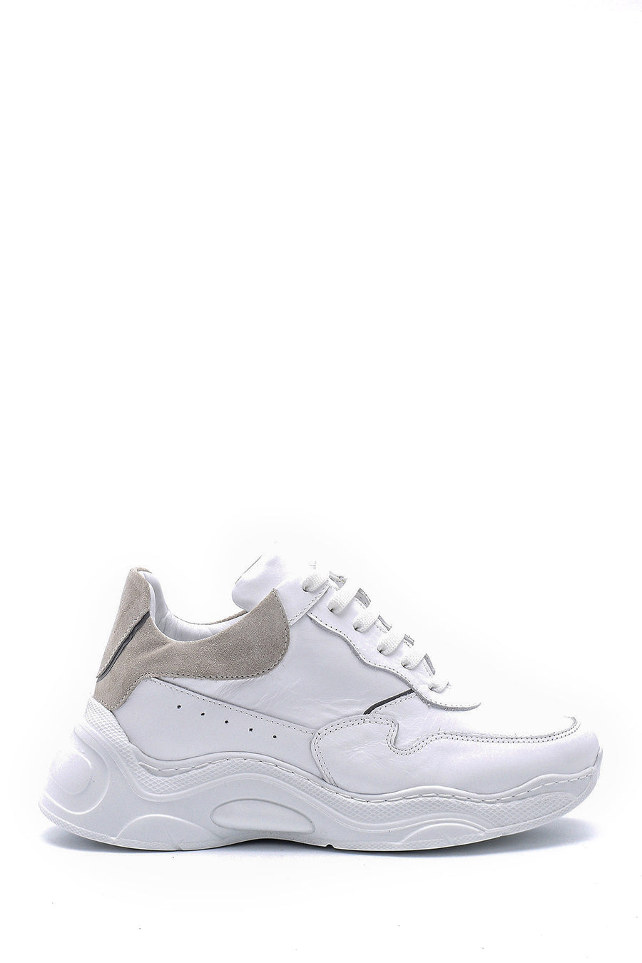 Women's Leather High-Sole Sneaker 20SFD241918 | Derimod
