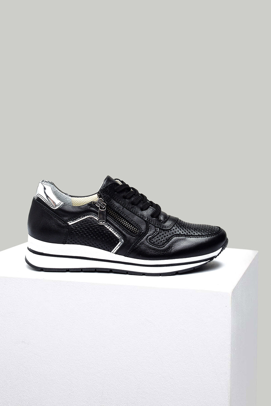 Yüksek Topuklu Kadın Deri Sneaker