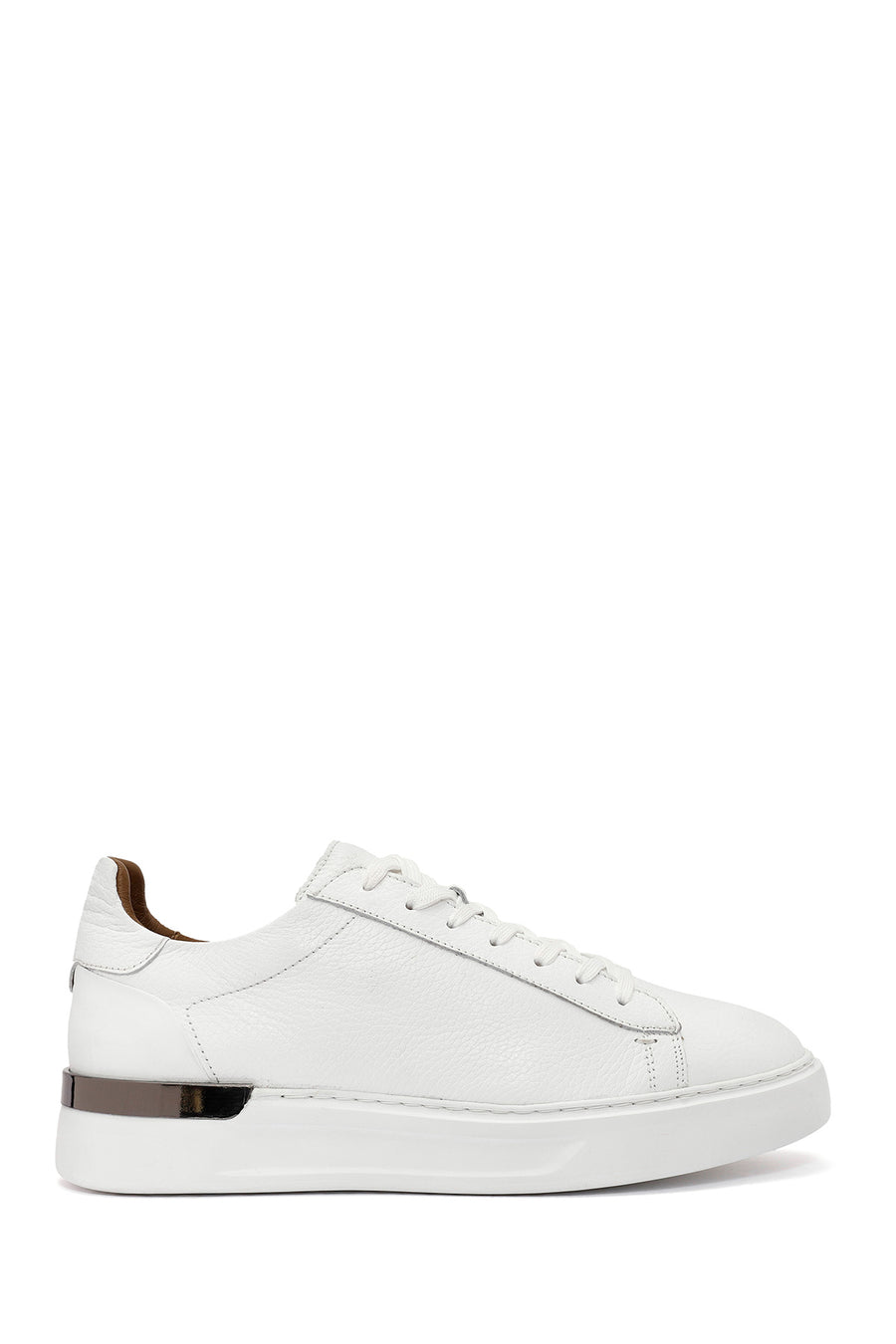 Men's White Lace-up Leather Sneaker 24WFD6107FT | Derimod