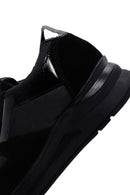 Women's Black Thick Soled Leather Sports Shoes | Derimod