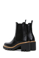 Women's Black Leather Heeled Chelsea Boots | Derimod