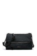 Women's Black Long Strap Braided Crossbody Bag | Derimod