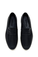 Men's Navy Blue Leather Loafer | Derimod