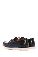 Derimod Fly Men's Navy Blue Leather Casual Loafer | Derimod