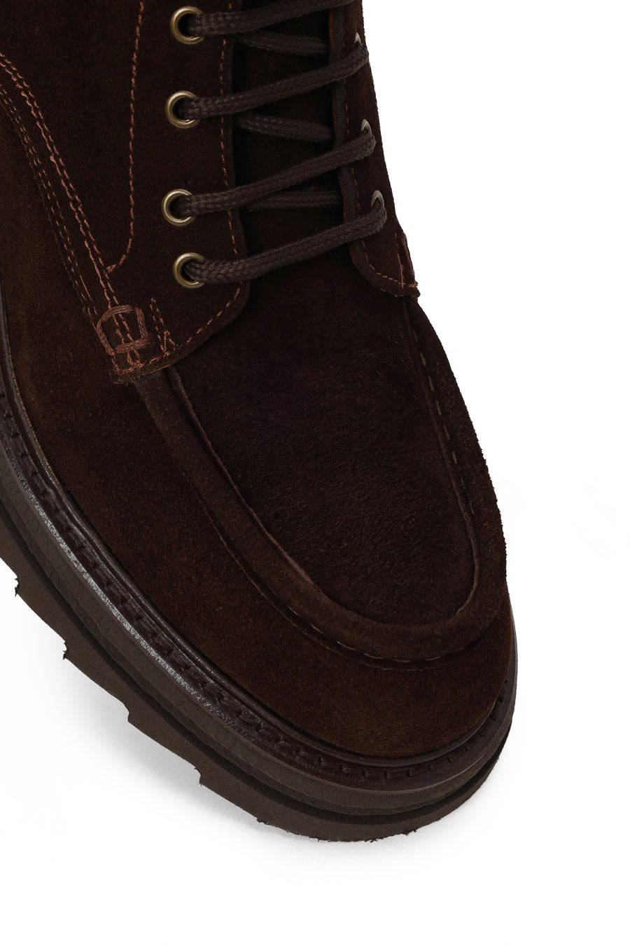Male Brown Lace-Up Zip Closure Thick-Soled Suede Casual Boots