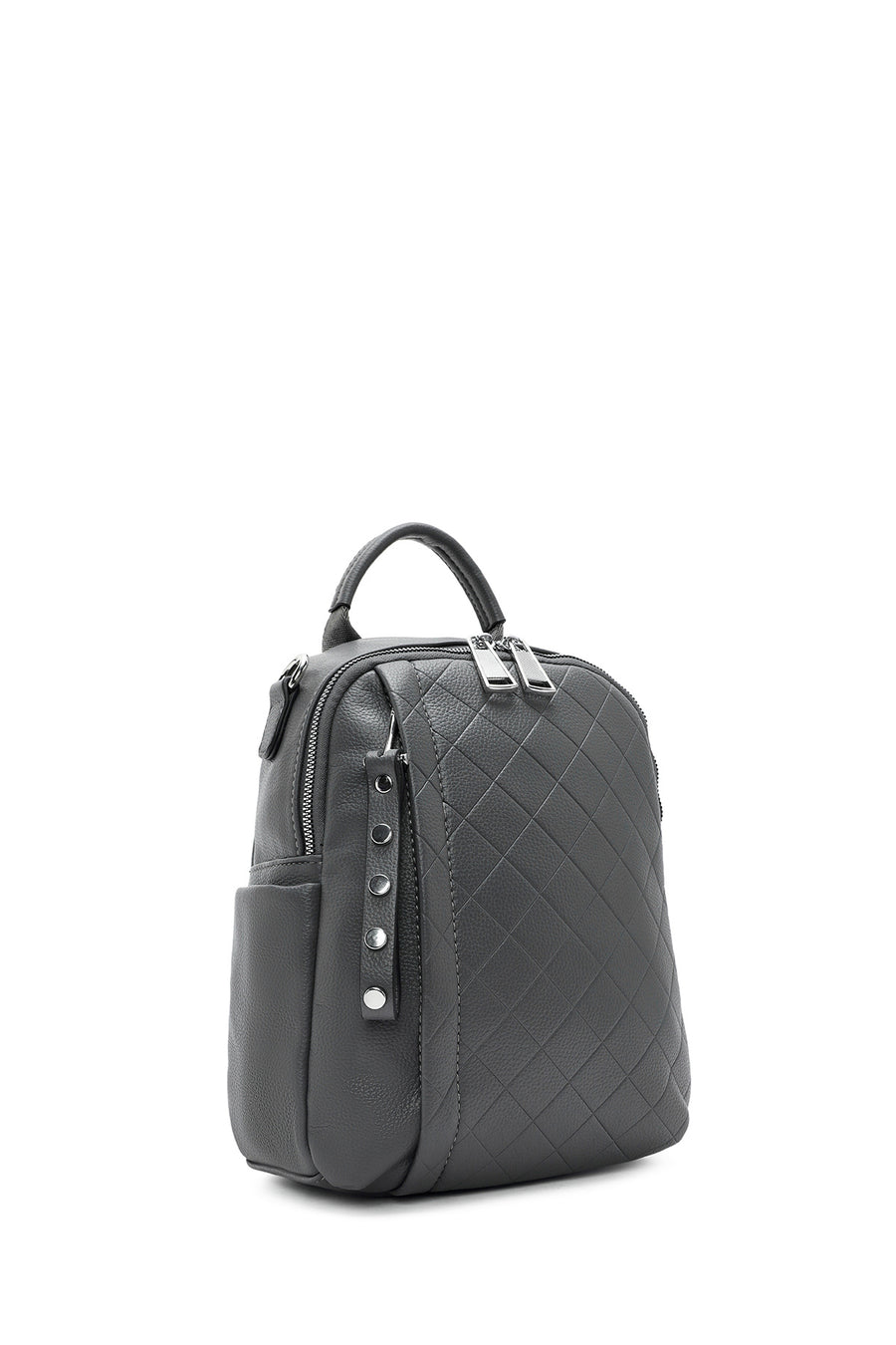 Women's Gray Long Strap Printed Backpack