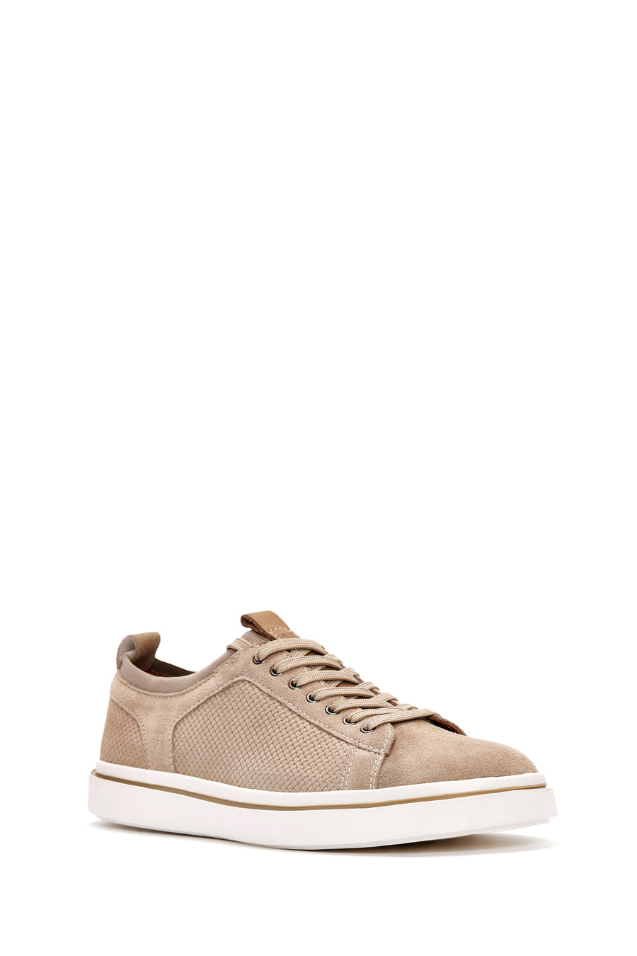 Men's Beige Lace-Up Suede Leather Sneaker