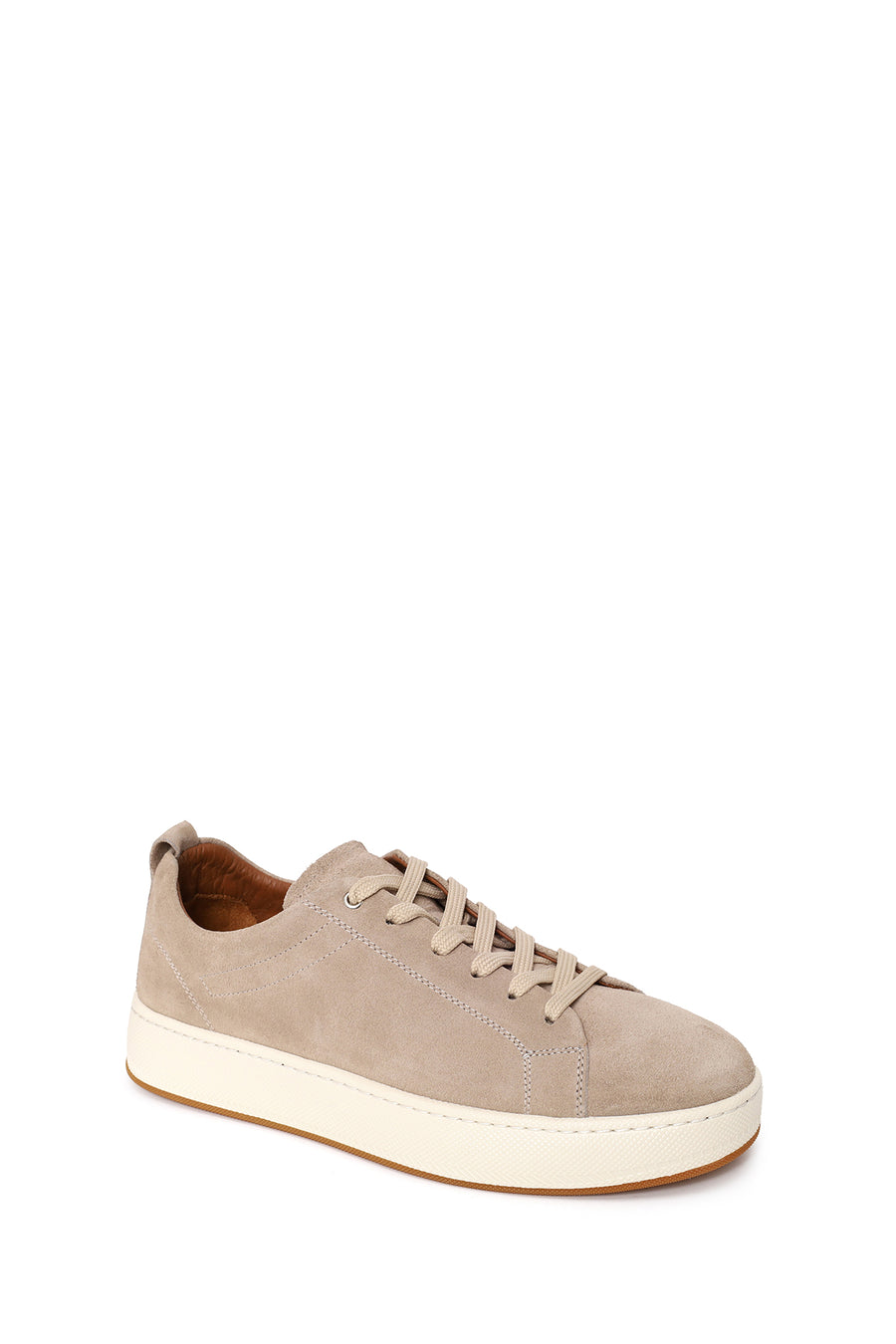 Male Beige Lace-up Suede Leather Sneaker