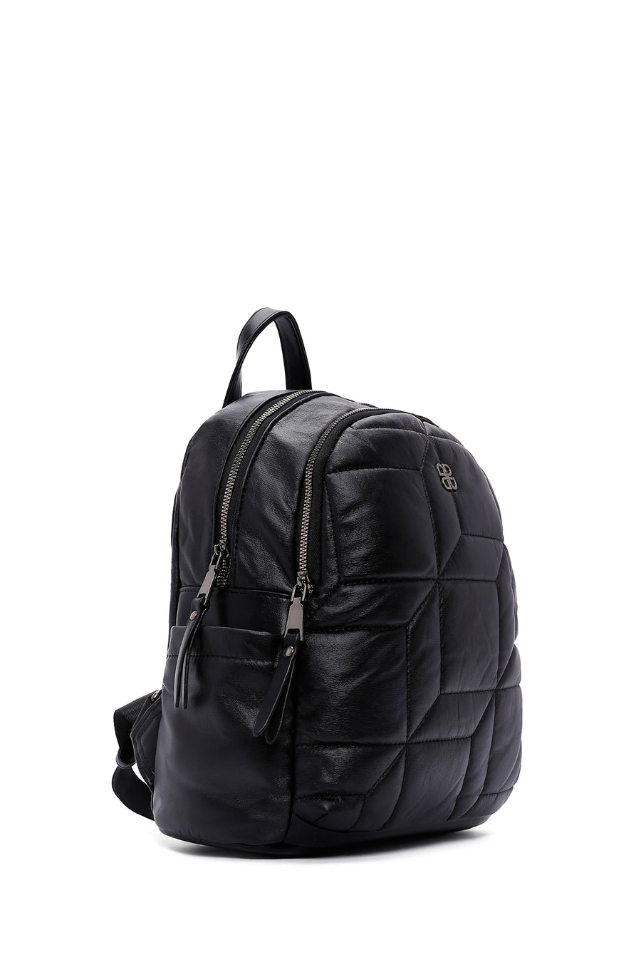 Women's Black Quilted Backpack